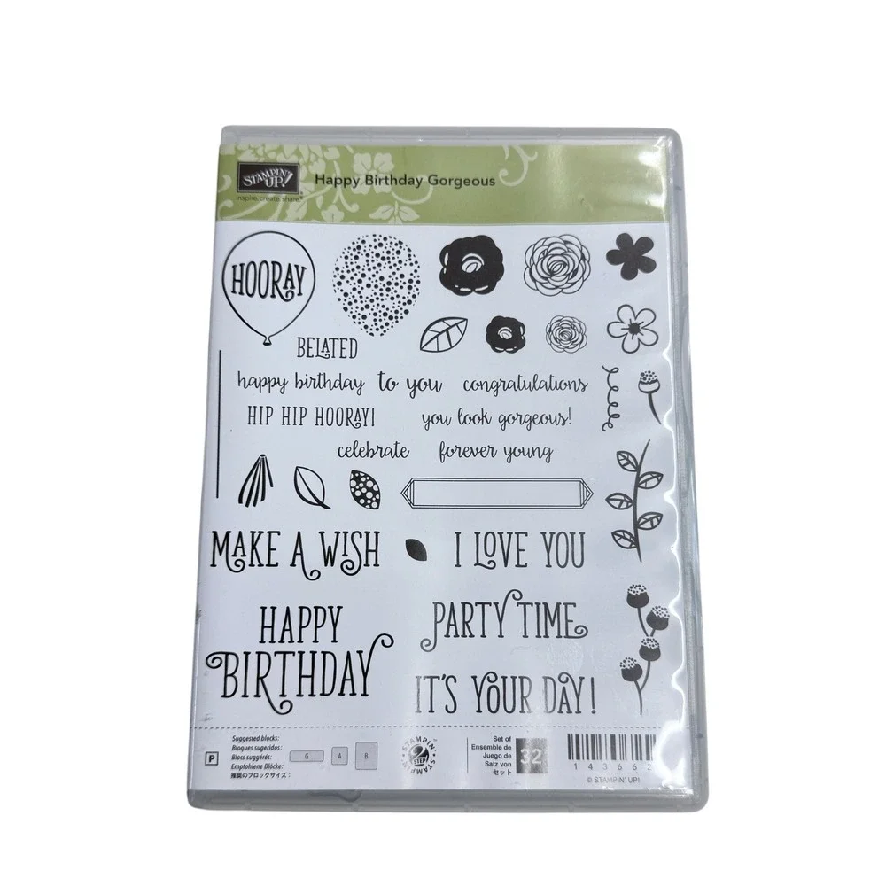Stampin Up Stamp Set Bundle Turtle Friends  & Happy Birthday Gorgeous Rhinestone